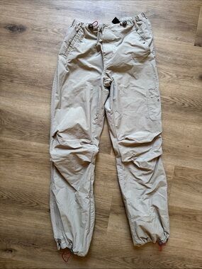 Vintage 90s Express World Brand Nylon Utility Hiking Pants Khaki Gorpcore